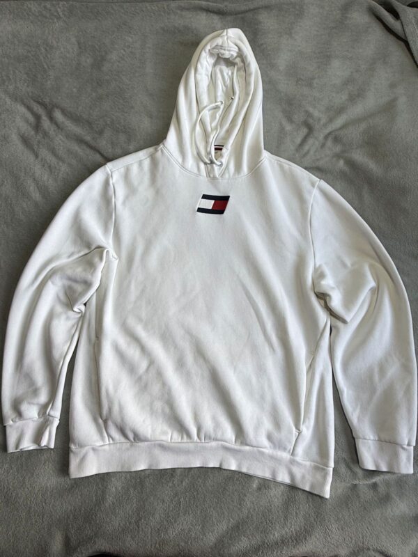 Bluza Tommy Hilfiger biała z kapturem